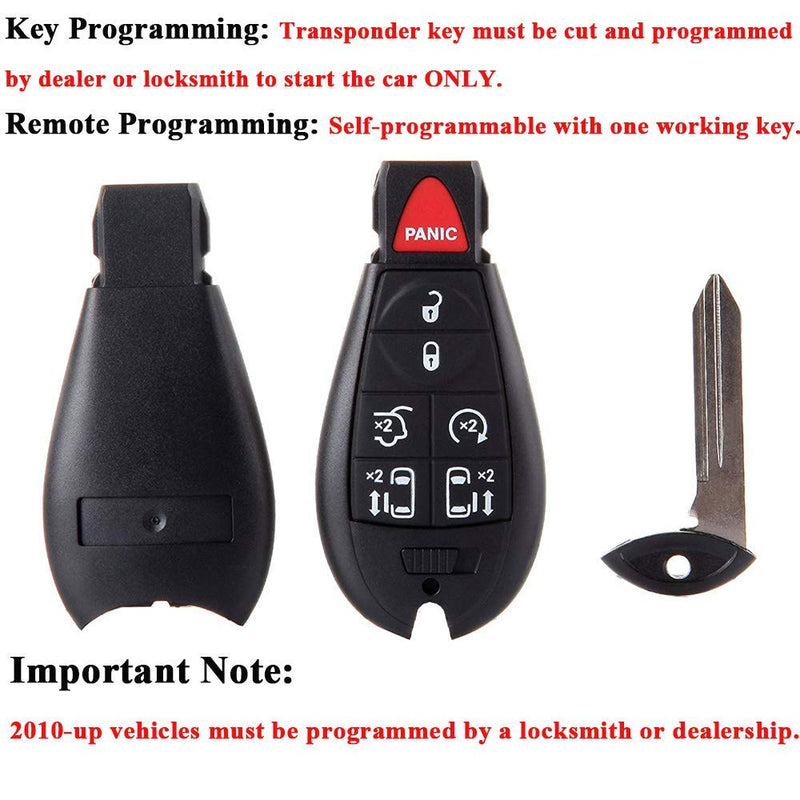  [AUSTRALIA] - BESTHA for 2008-2015 Chrysler Town and Country 2008-2014 Dodge Grand Caravan Keyless Entry Remote Key Fob Replacement M3N5WY783X IYZ-C01C