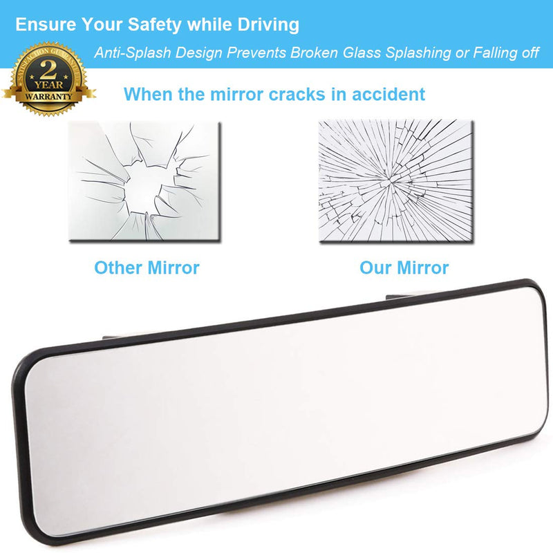 Kitbest Rear View Mirror, Convex Rearview Mirror Interior Clip on Wide Angle Rear View Mirror to Reduce Blind Spot Effectively Wide Range Rear View Mirror - LeoForward Australia