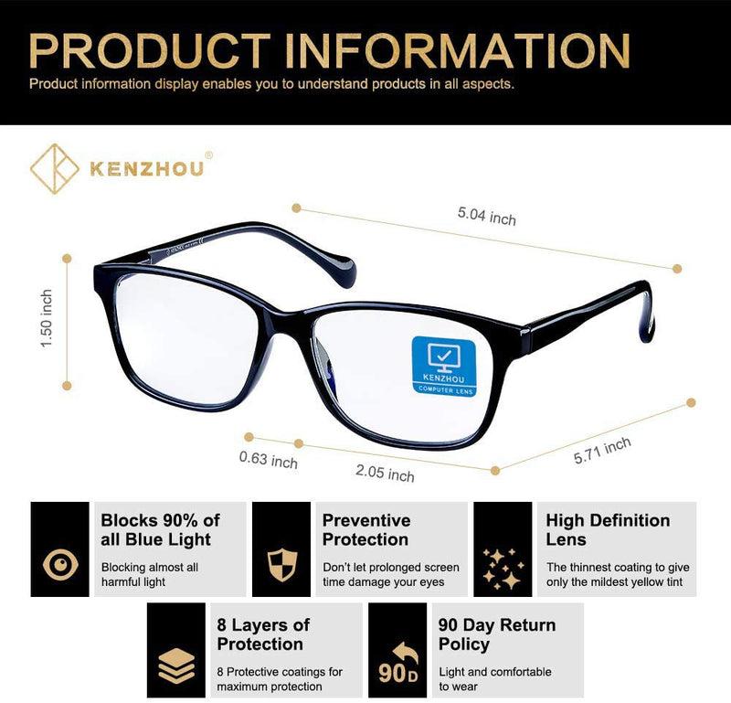 Blue Light Blocking Glasses/Computer Glasses 2 Pack for Women/Men Computer Reading/Gaming/TV/Phones Glasses,Anti Eyestrain & UV Glare Black and Twilight - LeoForward Australia