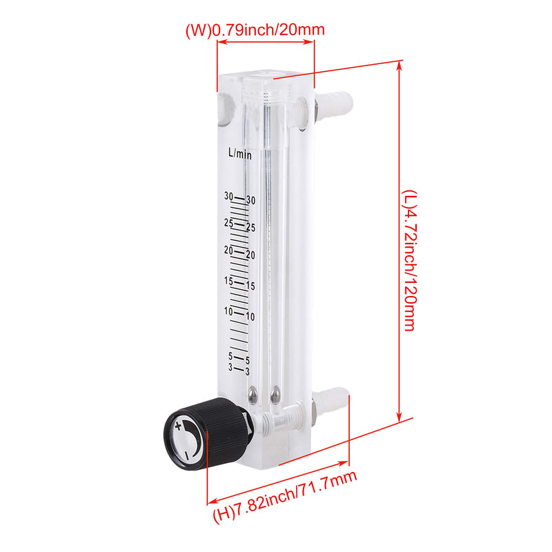 CNBTR Multicolor Acrylic 3-30LPM LZQ-7 Oxygen Air Gas Flowmeter with Control Valve for Oxygen Adjustable - LeoForward Australia