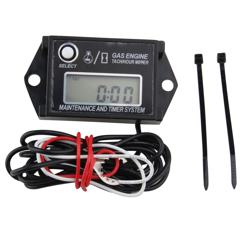  [AUSTRALIA] - Digital Tiny Tachometer Tach Hour Meter Job Timer RPM Counter for Snowmobile Skis Motor Bike Go Kart Lawn Mower