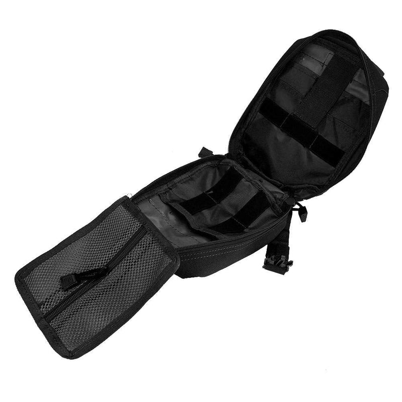  [AUSTRALIA] - Nylon Waterproof MOLLE First Aid Bag Emergency Medicine Storage Bag Suitable for Household, Outdoor Activities to Store Medicines(Black) Black