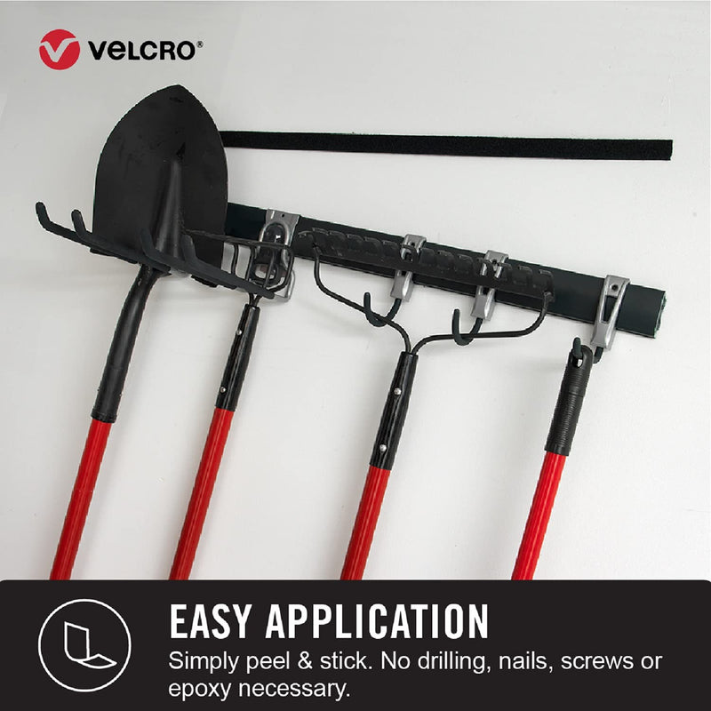  [AUSTRALIA] - VELCRO Brand Industrial Fasteners Stick-On Adhesive | Professional Grade Heavy Duty Strength Holds up to 10 lbs on Smooth Surfaces | Indoor Outdoor Use, 4in x 2in (2pk), Strips, 2 Sets, 90200 White 2Pk