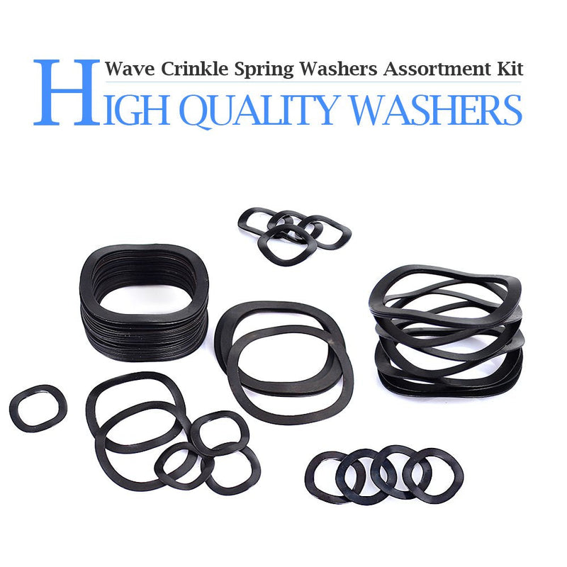  [AUSTRALIA] - Glarks 320Pcs Carbon Steel Compression Type Wavy Wave Crinkle Spring Washers Assortment Kit