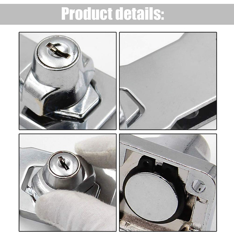  [AUSTRALIA] - 2 Packs Keyed Hasp Locks Stainless Steel,Twist Knob Keyed Locking Hasp for Small Doors, Cabinets and More with a Screwdriver,Chrome Plated (3Inch with Keys) 3Inch Silver