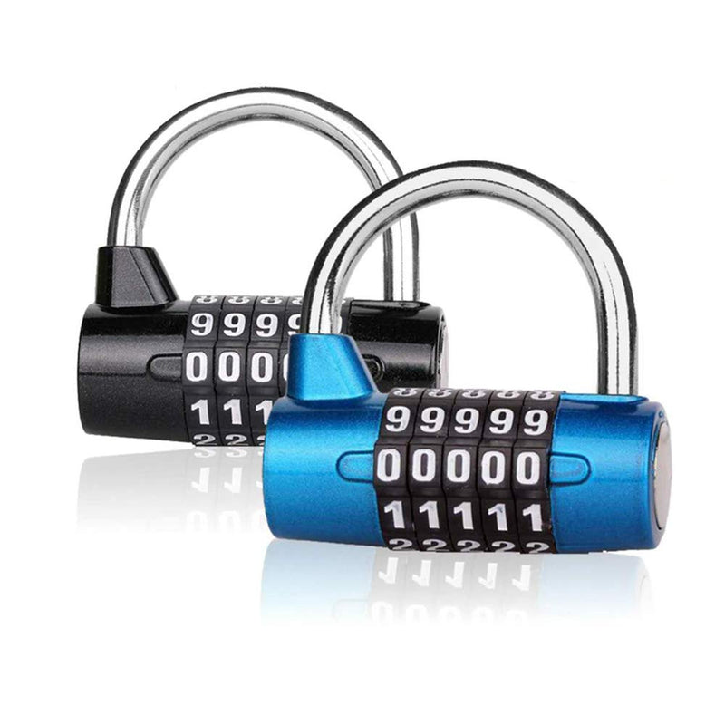  [AUSTRALIA] - 5 Digit Combination Lock - Outdoor Waterproof Resettable Number Padlock Set Your Own for Gym, School Locker, Sports, Hasp Cabinet, Fence, Gate, Toolbox (2-Pack)