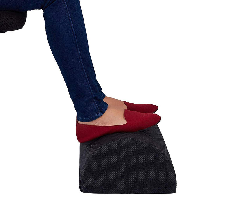 TabEnter Foot Rest Cushion Under Desk at Office or Home, Ergonomic Memory Foam Footrest for Relieving Foot Sole, Foot Ankle, Shank (Black Non-Slip Cloth) Black Non-slip Cloth - LeoForward Australia