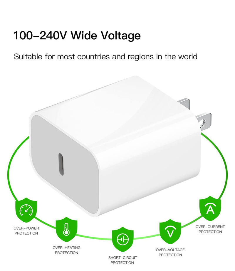 [AUSTRALIA] - 20W Watt Power Charging Adapter Quick Box Fast PD Wall USB C Charger Block 5ft Lightning Cable Compatible with Ipad ARI iPhone 11 12 PRO MAX Mini X XS XR SE2 8Plus Airpod Cord for Samsung Type Plug