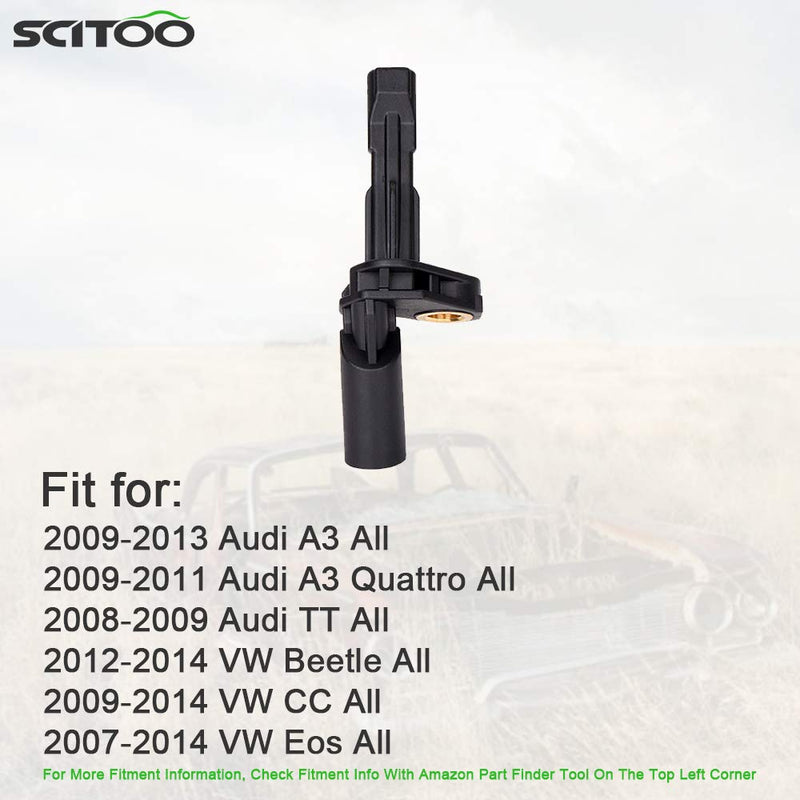 SCITOO 1 pc Rear Left ABS Wheel Speed Sensor Fit for 2009-2013 for Audi A3,2009-2011 for Audi A3 Quattro,2008-2009 for Audi TT, VW Jetta Beetle Passat Tiguan CC R32 ALS469 - LeoForward Australia