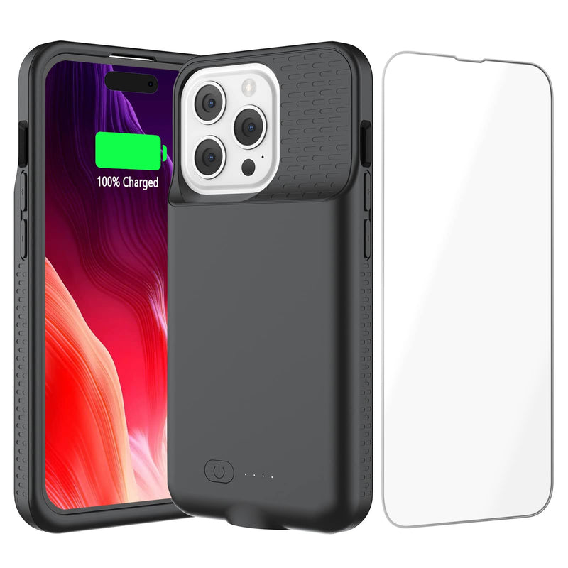  [AUSTRALIA] - GIN FOXI Battery Case for iPhone 14/14 Pro, Real 7000mAh Ultra-Slim Battery Charging Case Rechargeable Anti-Fall Protection Extended Charger Cover for iPhone 14 Pro/14 Battery Case(6.1 inch) Black
