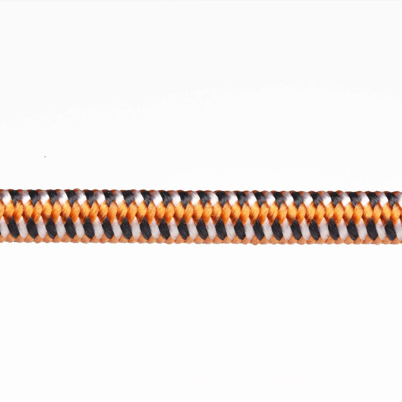  [AUSTRALIA] - Atwood Rope MFG Polyester Shock Cord Bungee Cord - 5/32 Inch, 150lb Test - Without Hooks - 25, 50, 100 Feet | Motorcycle Accessories, Camping Essential Orange with Black and White Tracer 100.0 Feet