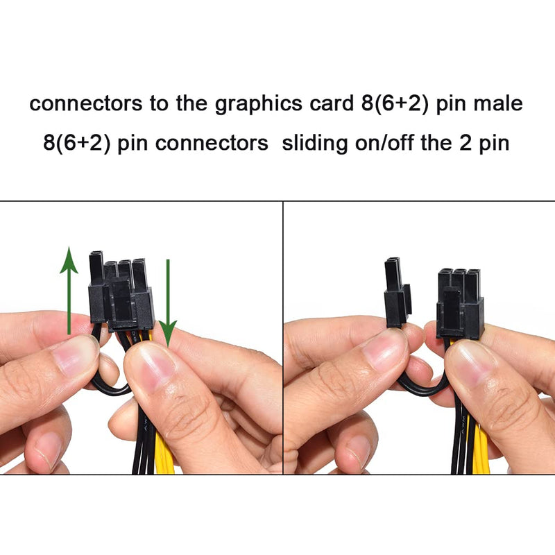  [AUSTRALIA] - Pcie Extension GPU Cable 6 Pin Female to Dual 8 Pin Male Bitcoin Mining Adapter Power Cable,VGA Y Splitter Video Graphics Card Cable (9 inch,10 Pack) 6Pin