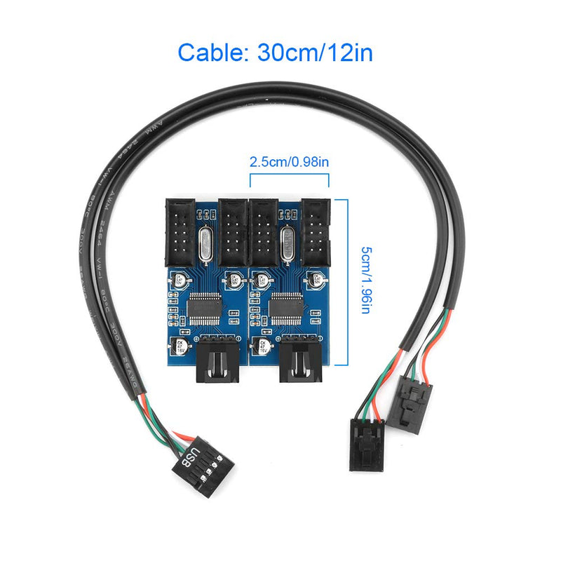 Rocketek 9pin USB Header Male 1 to 2 Female Extension Card USB 2.0 Splitter Cable Connector for Motherboard, Adapter Port Multiplier for CPU, WiFi Receiver, Fans, and RGB Light … - LeoForward Australia