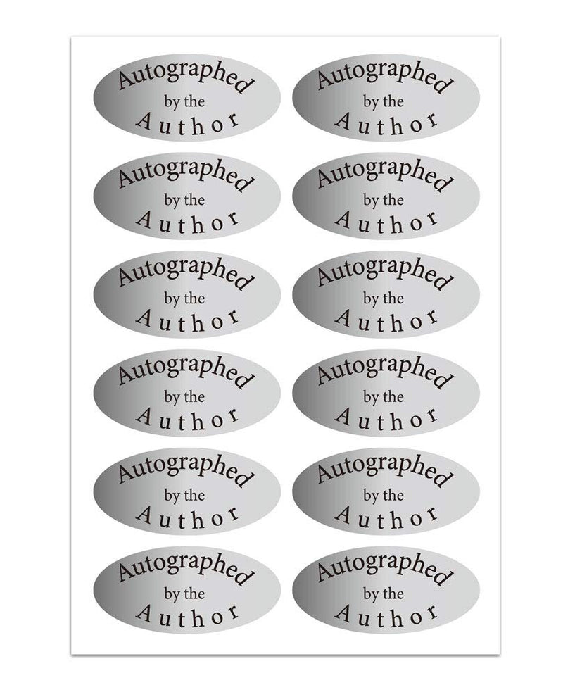 Silver Foil Autographed Label Stickers 1 x 2 Inch Oval Autographed by The Author Stickers Laminated Author Stickers-1008 Labels/Pack - LeoForward Australia