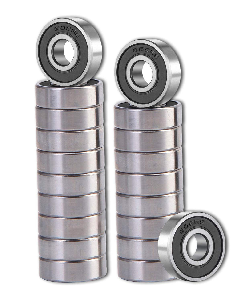  [AUSTRALIA] - 20 Pcs 608 2RS Ball Bearings – Bearing Steel and Double Rubber Sealed Miniature Deep Groove Ball Bearings (8mm x 22mm x 7mm)