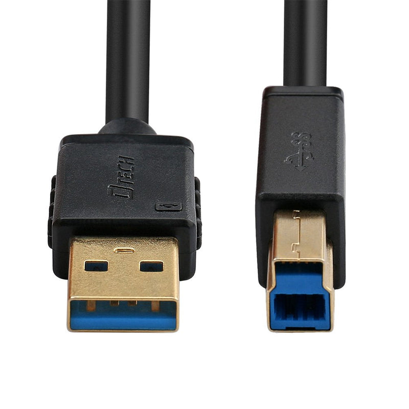  [AUSTRALIA] - DTECH 6 ft Printer Cable USB to USB b Cord Type A 3.0 Square end Male to Male KVM Data Wire for Laptop Computer (6 Feet, Black) 6ft