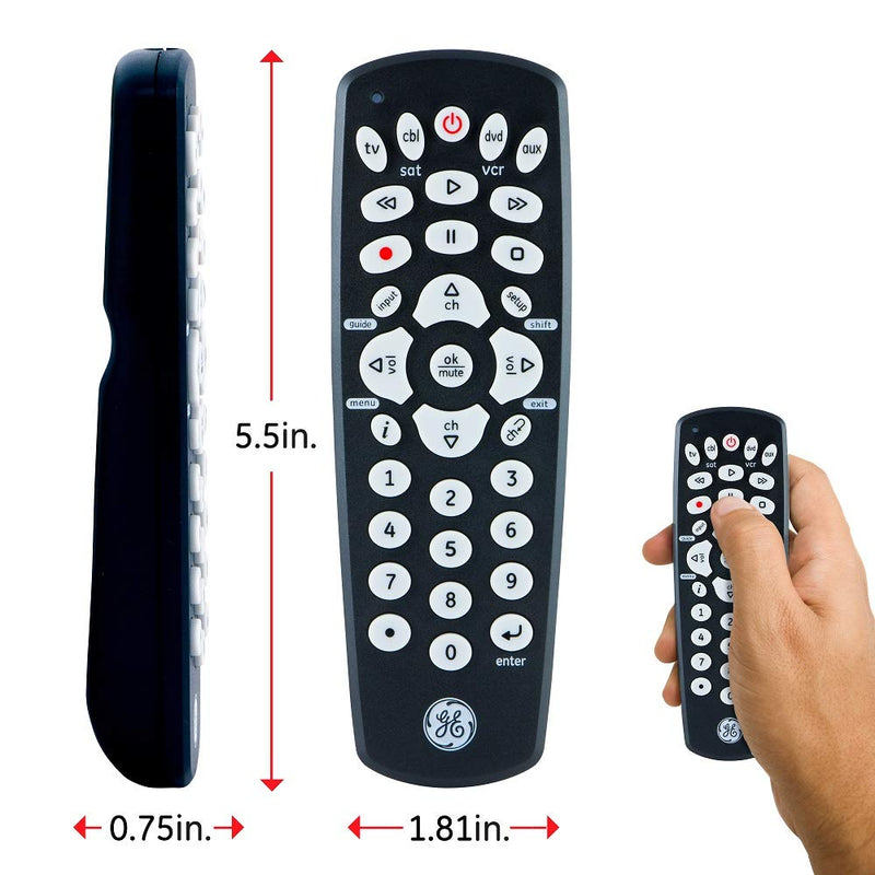 GE Universal Remote Control for Samsung, Vizio, LG, Sony, Sharp, Roku, Apple TV, TCL, Panasonic, Smart TVs, Streaming Players, Blu-ray, DVD, 4-Device, Black, 34708 - LeoForward Australia