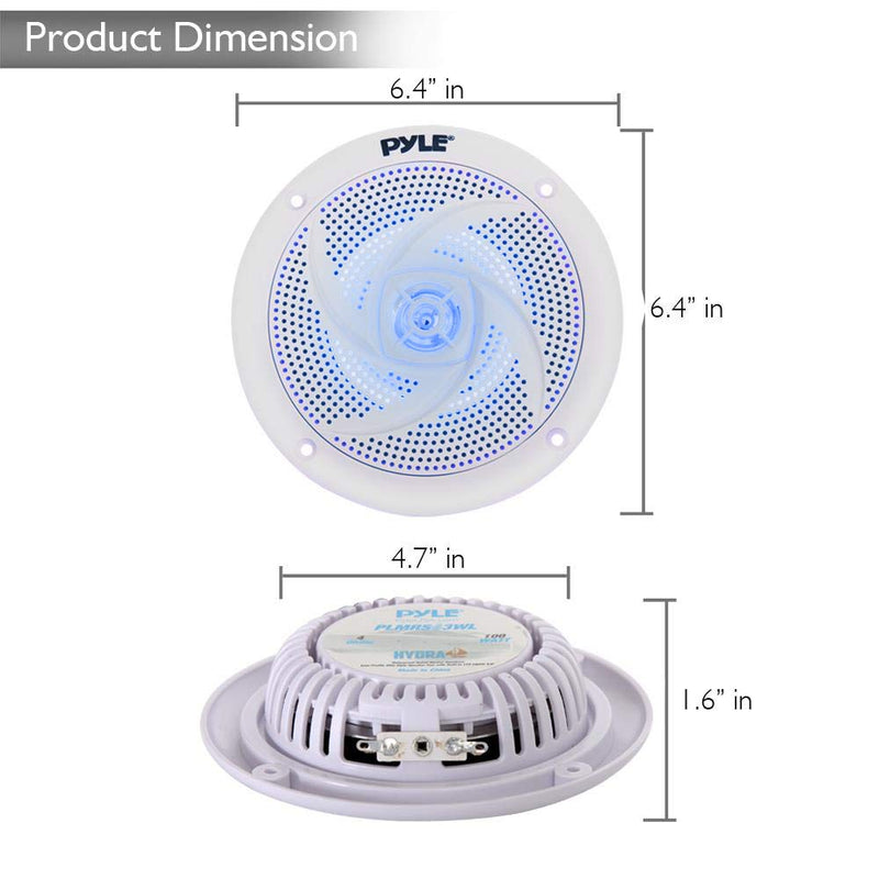  [AUSTRALIA] - Pyle Marine Speakers - 5.25 Inch 2 Way Waterproof and Weather Resistant Outdoor Audio Stereo Sound System PLMRS53WL & Dicor BT-1834-1 1/8'' x 3/4'' x 30' Butyl Seal Tape Passive Speakers + Butyl Seal Tape