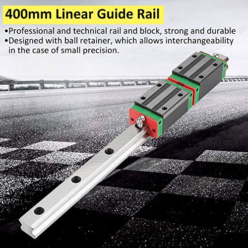  [AUSTRALIA] - Linear Guide Walfront HGR20-400mm/15.7inch 4-point Contact Rail Slide Carriage CNC Router with 2pcs Rail Block