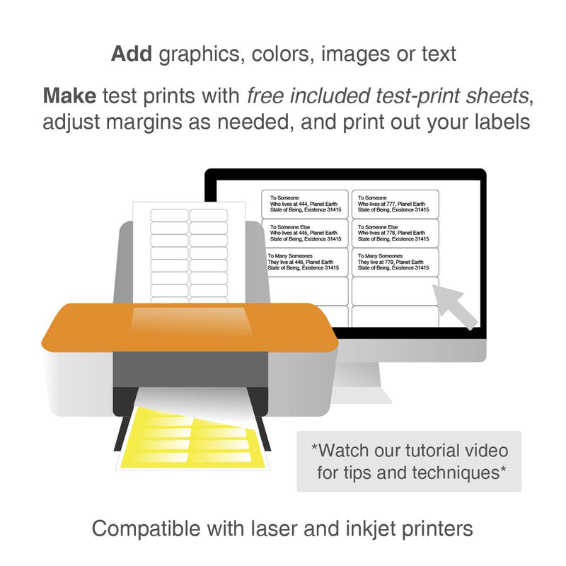 ChromaLabel 1 x 3 Inch Printable Labels, Compatible with Laser and Inkjet Printers, 20 Labels/Sheet, 50 Sheets, 1000 Pack - LeoForward Australia