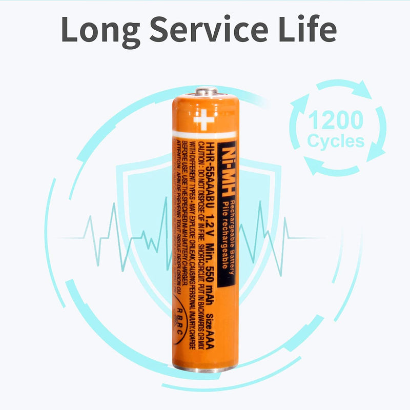  [AUSTRALIA] - 4 Pack HHR-55AAABU NI-MH Rechargeable Battery 1.2V 550mAh AAA Battery for Panasonic Cordless Phones