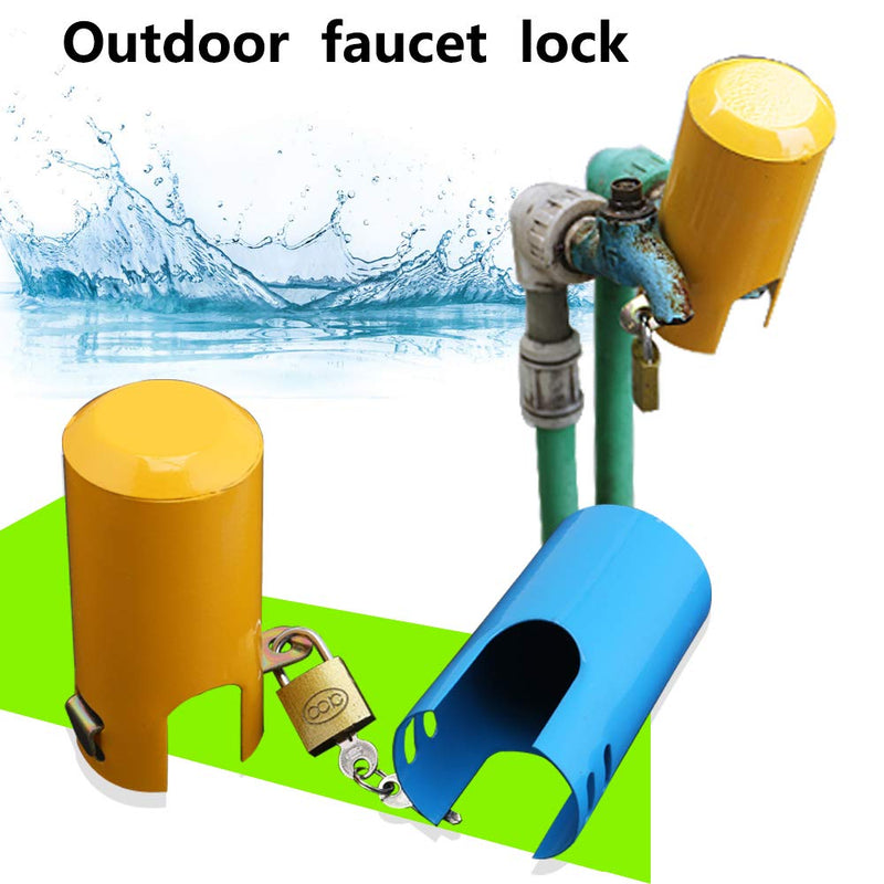  [AUSTRALIA] - Faucet Lock, Multi-Purpose Protective Cover for tap Faucet and Valve Outdoor,tap Lock Padlock Outdoor Faucet Locking Anti-Theft System (Style A - Large Opening（Blue）) Style a - Large Opening（blue）