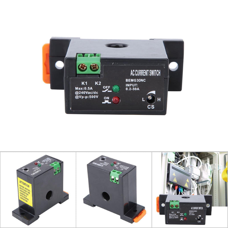  [AUSTRALIA] - BEMG30NO BEMG30NC Adjustable AC Current Measurement Switch 0.2-30A For Controlling Automated Industrial Equipment and Power Monitoring Devices(Normally Closed)