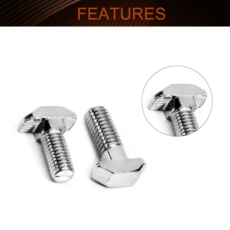  [AUSTRALIA] - MroMax M8-1.25x20mm T Slot Bolts Carbon Steel Drop-in Stud Sliding Screw Bolt Metric Hammer Head Bolt for European Standard 40 Series Aluminum Extrusions Silver 20Pcs