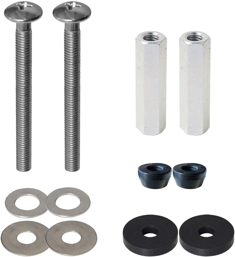  [AUSTRALIA] - iFealClear 2 PCS Toilet Seat Bolts Kit, Universal Heavy Duty Stainless Steal With Extra Long Downlock Nuts Rubber Washers Gaskets and Easy to install -Bathroom Toilet Repair Screw 3 inch Stainless Steal