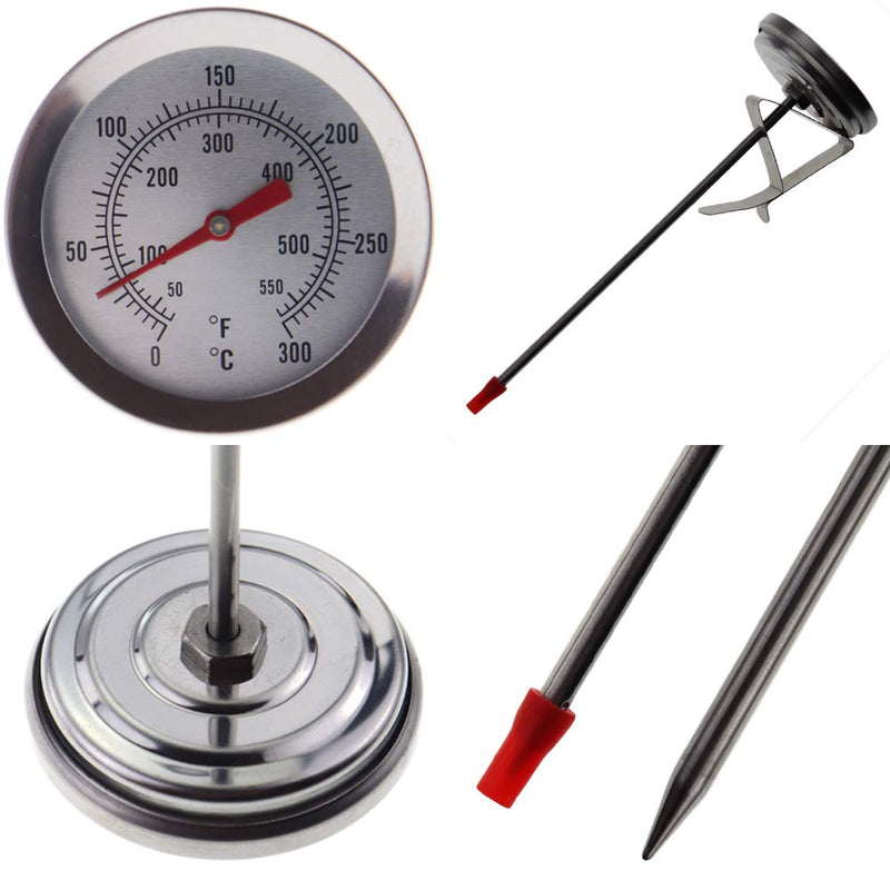  [AUSTRALIA] - Oil Thermometer for Deep Frying - 150 mm Stainless Steel Deep Fry Thermometer Complete with Pan Clip