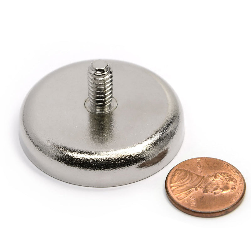 2 Pieces of Powerful Neodymium Cup Magnet w/Male Threaded Screw Stud #1/4-20, 112 Lbs Pulling Power Each - Heavy Duty Rare Earth Pot Magnet | Magnetic Round Base | Magnetic Assembly - LeoForward Australia