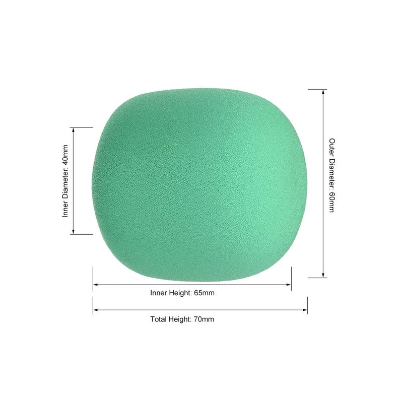  [AUSTRALIA] - uxcell 2PCS Thicken Ball-Type Sponge Foam Mic Cover Handheld Microphone Windscreen Shield Protection Green for KTV Broadcasting