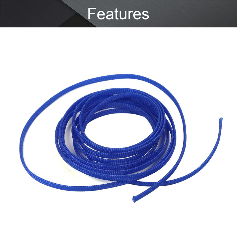  [AUSTRALIA] - Othmro 0.24" x 9.8 Feet Expandable Braided Sleeving Blue, Braided Cable Sleeve 1Pcs
