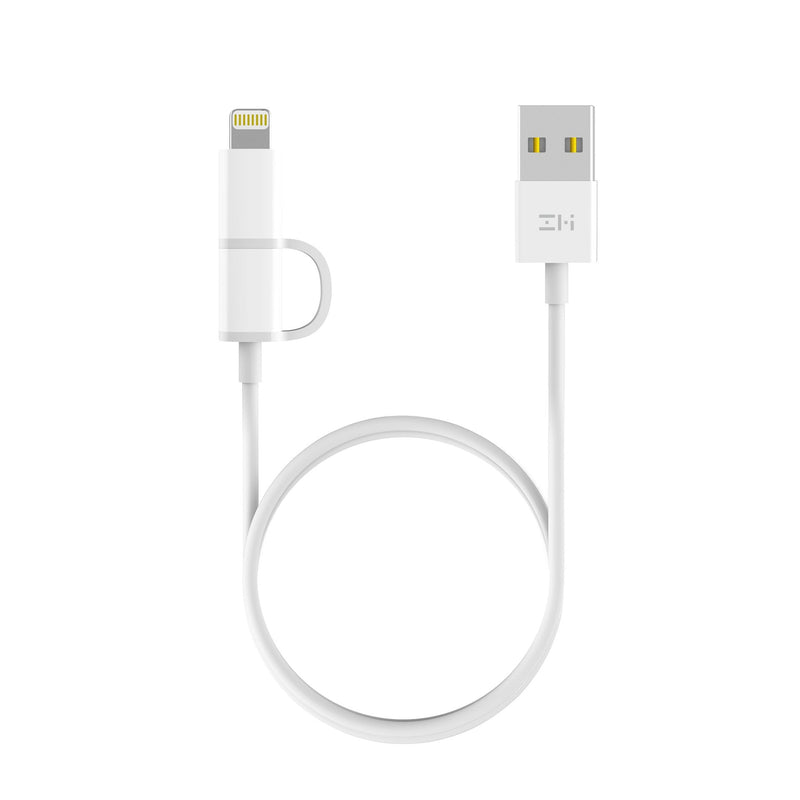  [AUSTRALIA] - [3.3ft] ZMI 2-in-1 Certified MFi and Micro-USB Combo Cable for iOS and Android,1 m, Charging and Data Sync for iPhone, iPad, iPod, and More