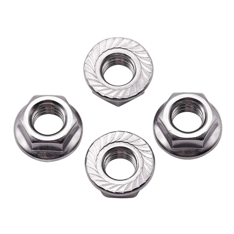  [AUSTRALIA] - M6 x 1.0mm Serrated Flange Hex Locknuts (100 Pack), 304 Stainless Steel 18-8 lock nut, Finish Hex lock Nut M6 (100 pcs)