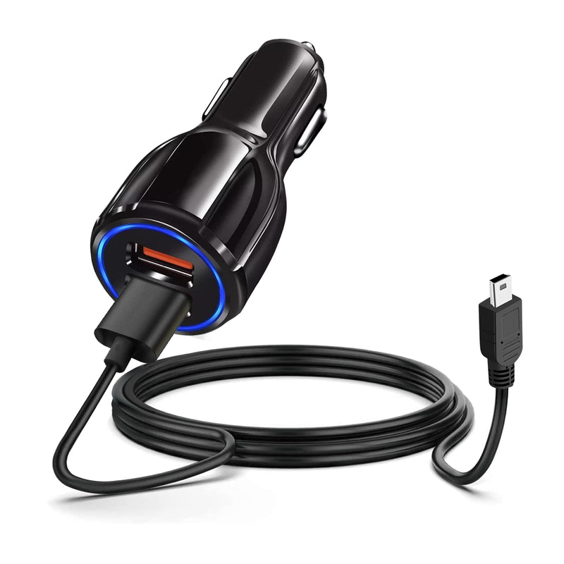  [AUSTRALIA] - Car Fast Charger & 5FT Mini-USB Charging Cable Power Cord for Garmin Drive Smart Nuvi GPS 40 42 42LM 44 52 52LM 54 54LM 55 55LMT 56 57 57LM 58 65LM 66LM 67LM 68LM 200w 205w 250 255w 260w 256w 1300 Car charger