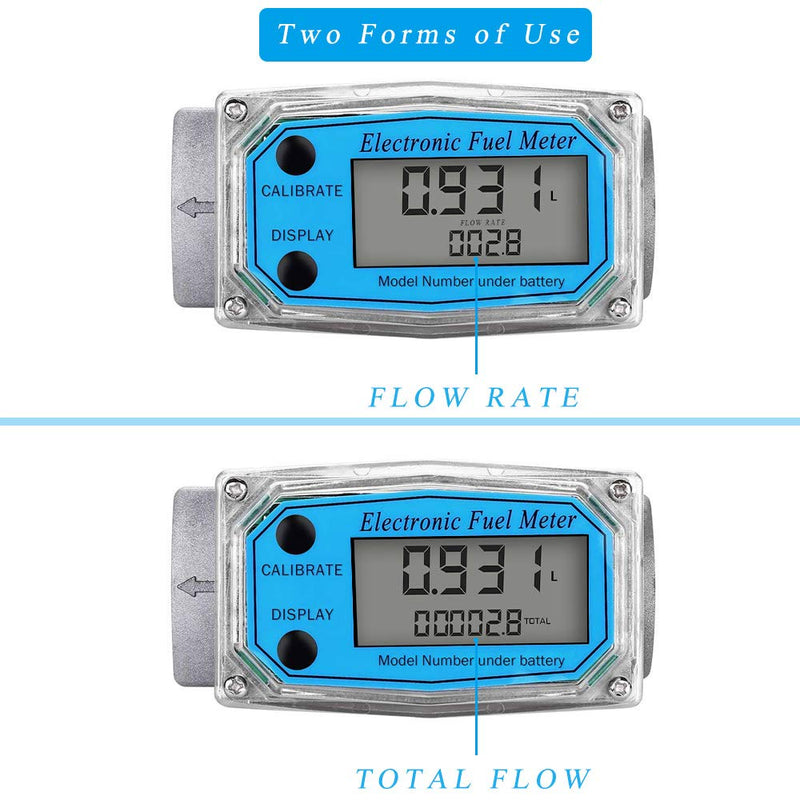 Digital Turbine Flow Meter,1″ Digital LCD Display with NPT Counter Gas Oil Fuel Flowmeter,Pump Flow Meter,Diesel Fuel Flow Meter for Measure Diesel, Kerosene, Gasoline - LeoForward Australia
