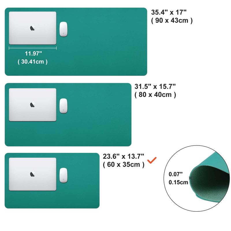  [AUSTRALIA] - Non-Slip Desk Pad (23.6 x 13.7"), Waterproof Mouse Pad, PU Leather Desk Mat, Office Desk Cover Protector, Desk Writing Mat for Office/Home/Work/Cubicle (Dark Cyan) B-dark Cyan 23.6“ x 13.7"