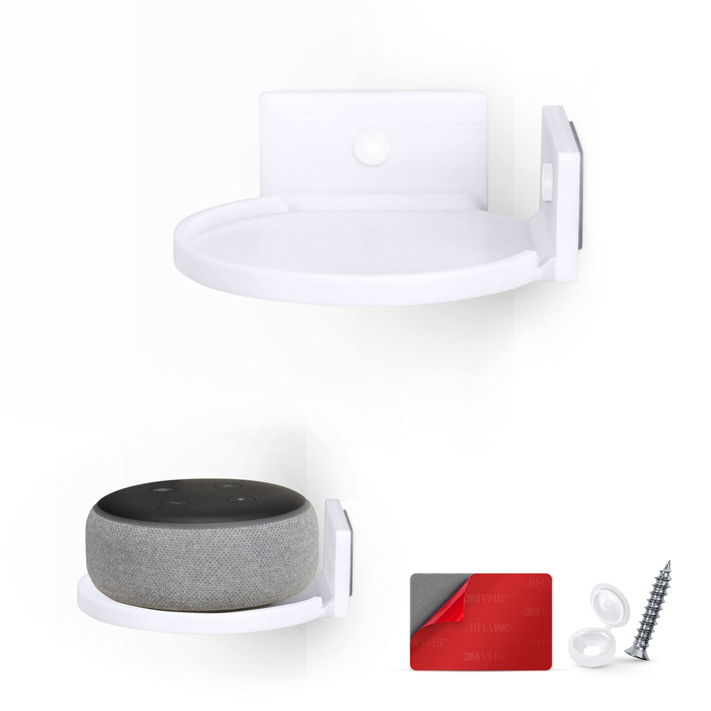  [AUSTRALIA] - BRAINWAVZ 4” Small Floating Shelf, Adhesive & Screw in, for Bluetooth Speakers, Cameras, Plants, Toys, Books & More, Easy to Install Shelves Wall Mount (White)