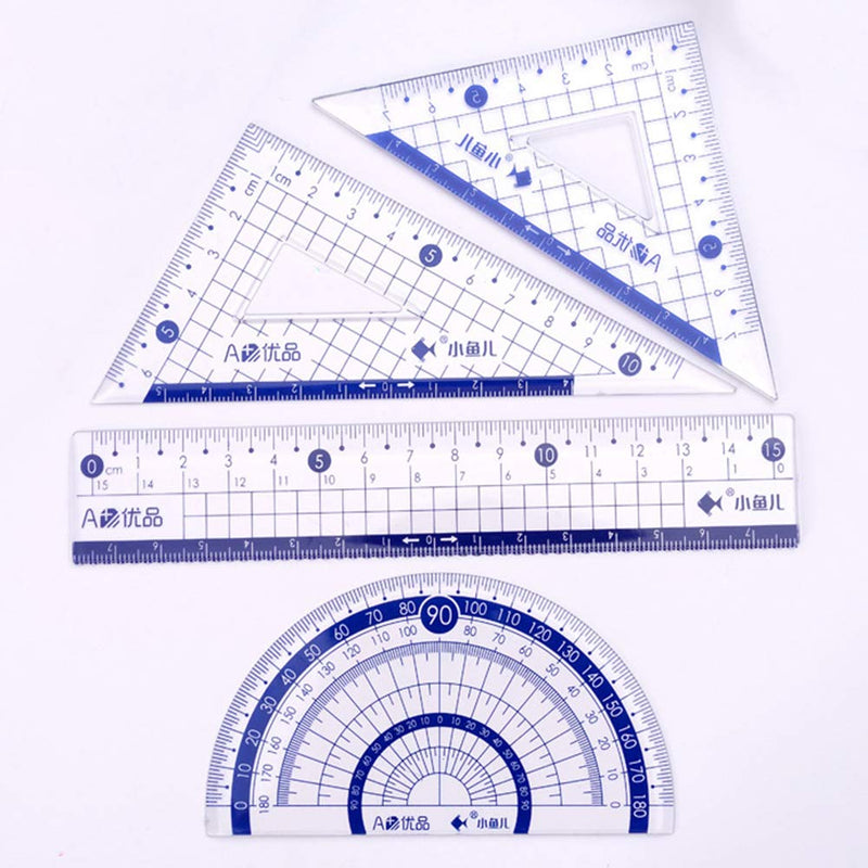 Waremew Math Geometry Kit Set 8 Pieces Student Supplies with Shatterproof Storage Box,Includes Ruler, Protractor, Compass, Pencil,Pencil Sharpener and Eraser,etc.for Drafting and Drawings - LeoForward Australia