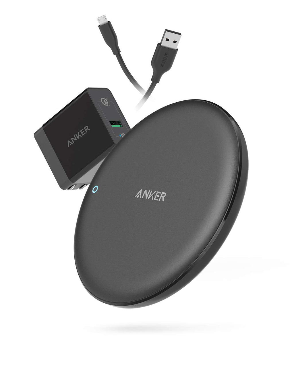  [AUSTRALIA] - Anker Wireless Charger, PowerWave 7.5 Pad with Internal Cooling Fan, 7.5W for iPhone 11, 11 Pro, 11 Pro Max, XS Max, XR, XS, X, 8, 8 Plus, 10W for Galaxy S10 S9 S8, Note 10 (with Quick Charge Adapter)