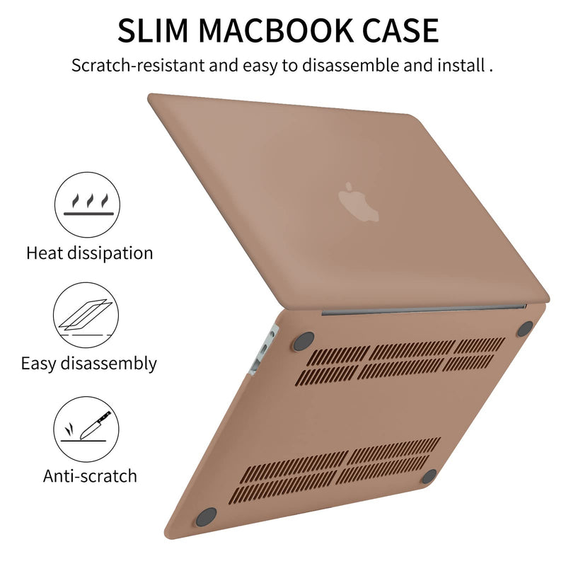  [AUSTRALIA] - Seorsok Compatible with MacBook Pro 13 inch Case M2 2023,2022,2021-2016 A2338 M1 A2251 A2289 A2159 A1989 A1708 A1706,Plastic Hard Shell&Keyboard Cover,Brown Brown