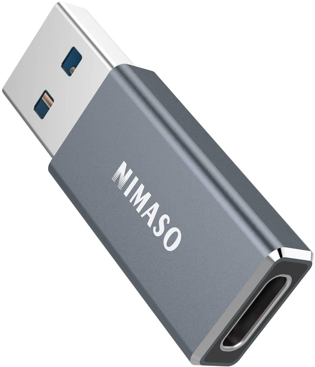 [AUSTRALIA] - NIMASO USB C Female to USB Male Adapter 5Gbps, Type C to USB A Charger Cable Adapter,Fast Charging Converter Compatible with Power Bank,Laptops,Chargers,Samsung S20 S20+ Note 10,Google Pixel. grey