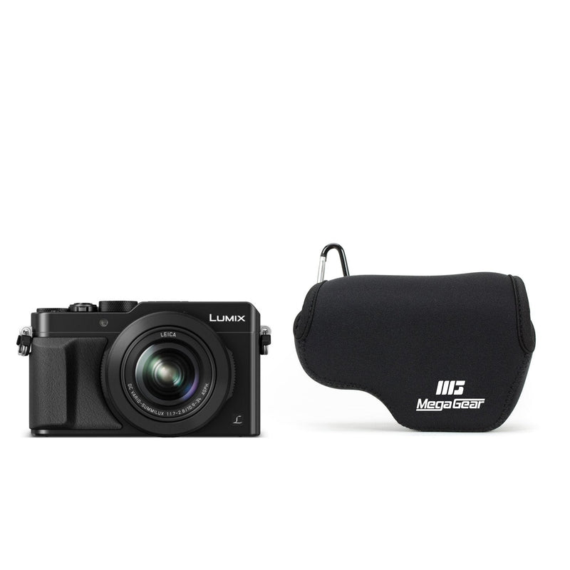  [AUSTRALIA] - MegaGear Ultra Light Neoprene Camera Case Compatible with Panasonic Lumix DC-LX100 II, DMC-LX100 Black