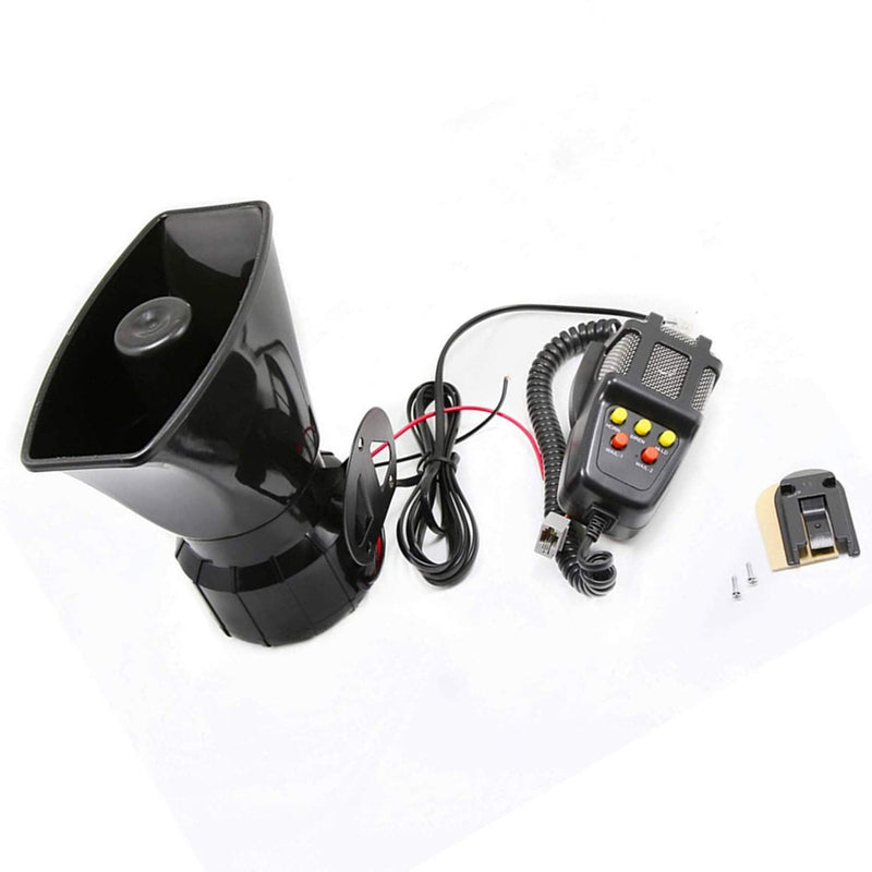  [AUSTRALIA] - AIHOME Car Horn Car Megaphone Alarm Horn with Mic PA System Emergency Sound Amplifier 130DB Loud Speaker Fire Alarm Ambulance Blaring Police Siren Electric Horn Sound for Any 12V Car Truck Boat ect