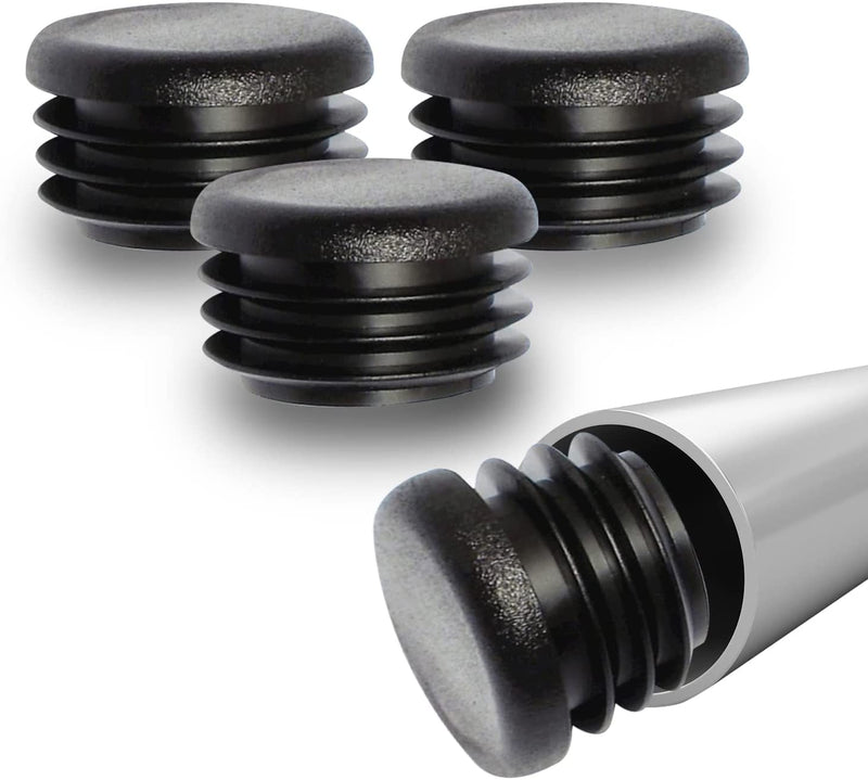  [AUSTRALIA] - Prescott Plastics 1.25" Inch Round Plastic Plug Insert (20 Pack), Black End Cap for Metal Tubing, Fence, Glide Insert for Pipe Post, Chairs and Furniture 20
