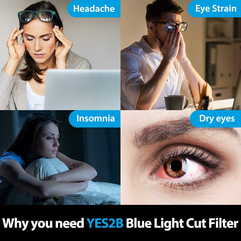  [AUSTRALIA] - YES2B Universal Diagonal 17-19 inch Removable Acrylic Anti Blue Light Filter for PC, Desktop Monitor, Computer Frame Hanging Type, Eye Protection, Bluelight Blocking, Screen Protector, Clear View for Widescreen 16:9, 16:10 19 inch