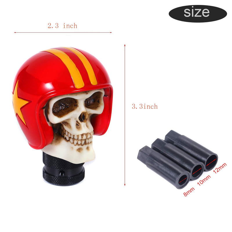  [AUSTRALIA] - Bashineng Automatic Stick Shift Head, Skull Soldier Style Gear Shifter Knob Fit for Most Universal Manual Cars (Red) red