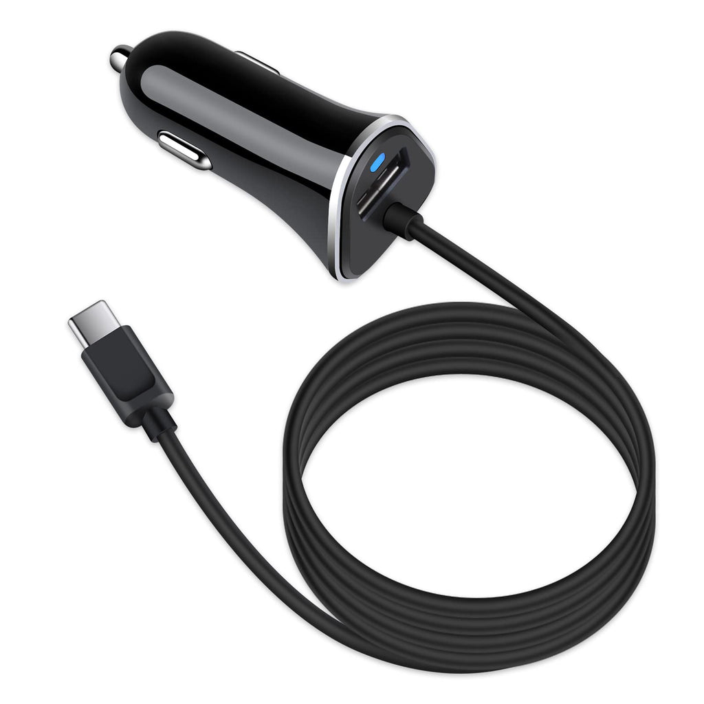  [AUSTRALIA] - GiGreen 3.4A Fast Charging Car Adapter for Samsung Galaxy A13 5G S22 A03s S21 FE A52 A32 S20FE S10e A42 Note 21 10 Z Fold3, Moto Edge UW, Google Pixel 6Pro 5, LG, USB C Charger with 3FT Type Cable Pure Black
