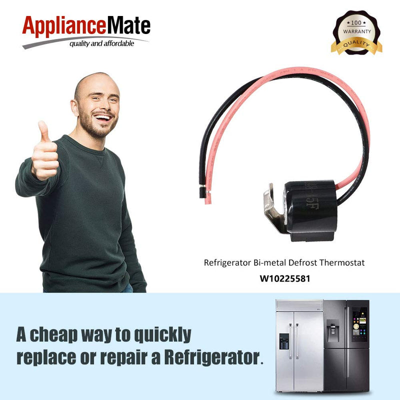  [AUSTRALIA] - W10225581 Refrigerator Bimetal Defrost Thermostat Replacement part Compatible With Whirlpool KitchenAid Kenmore Refrigerators Replaces WPW10225581 AP6017375 PS11750673 PS237680 2321799